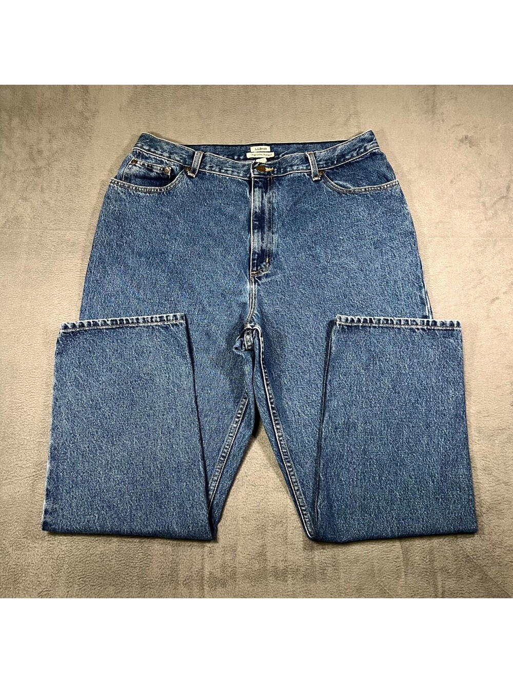 L.L. Bean Jeans Blue Womens 18 Reg Tapered Denim Original Fit High Rise Zip Fly